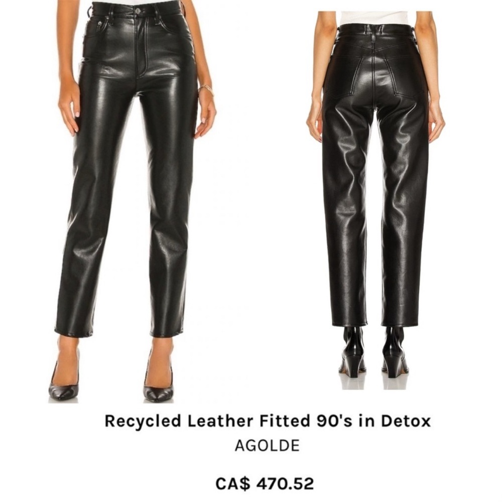 AGOLDE Recycled Leather 90's Pinch Waist High Rise Straight Leg Pants